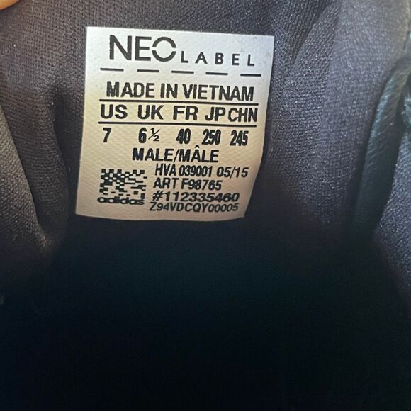 Adidas Black Sneakers Neo Label 3-Stripes Foam Insoles US Size 7 Male New - Picture 9 of 12